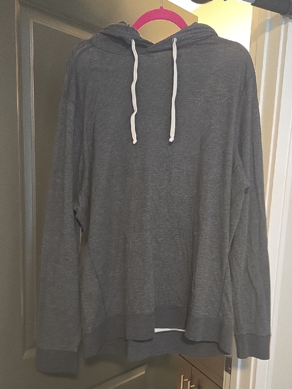 Abercrombie & Fitch Gray Pullover Hoodie with White Drawcords